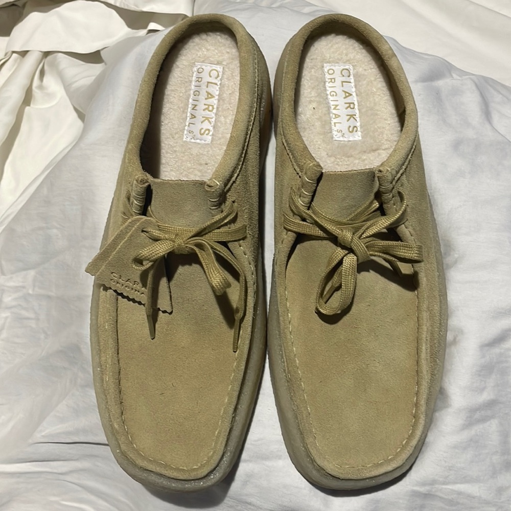 Clarks Olive Green Suede Wallabee Loafers